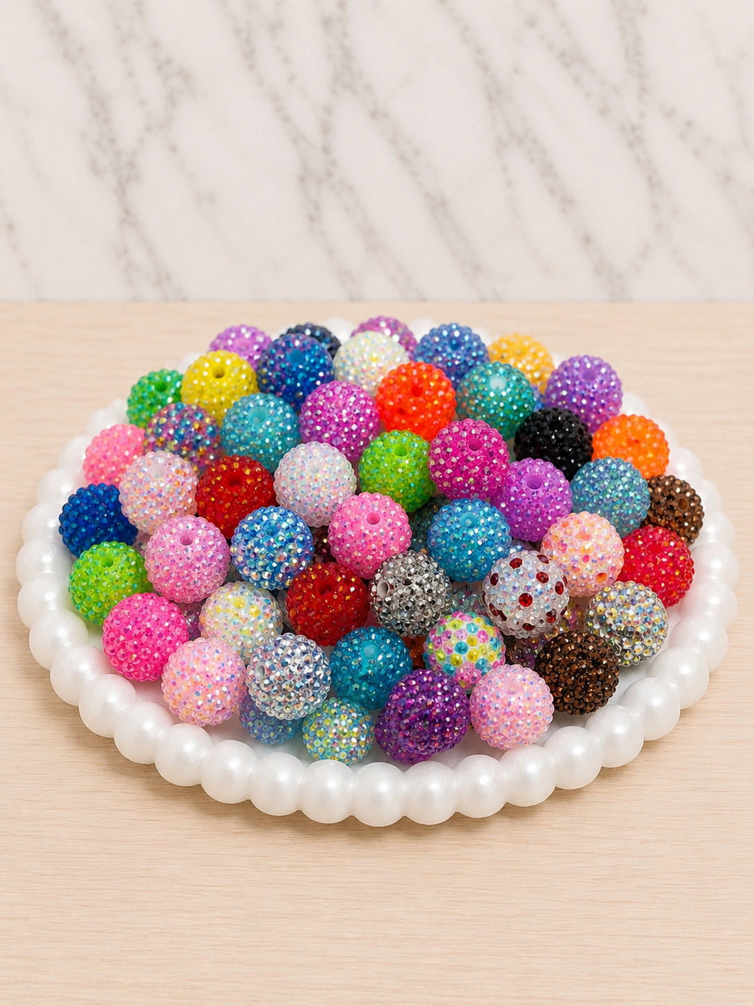 20mm Acrylic Beads for Beadable Pens & Crafts | Crackle & Leopard Print Beads