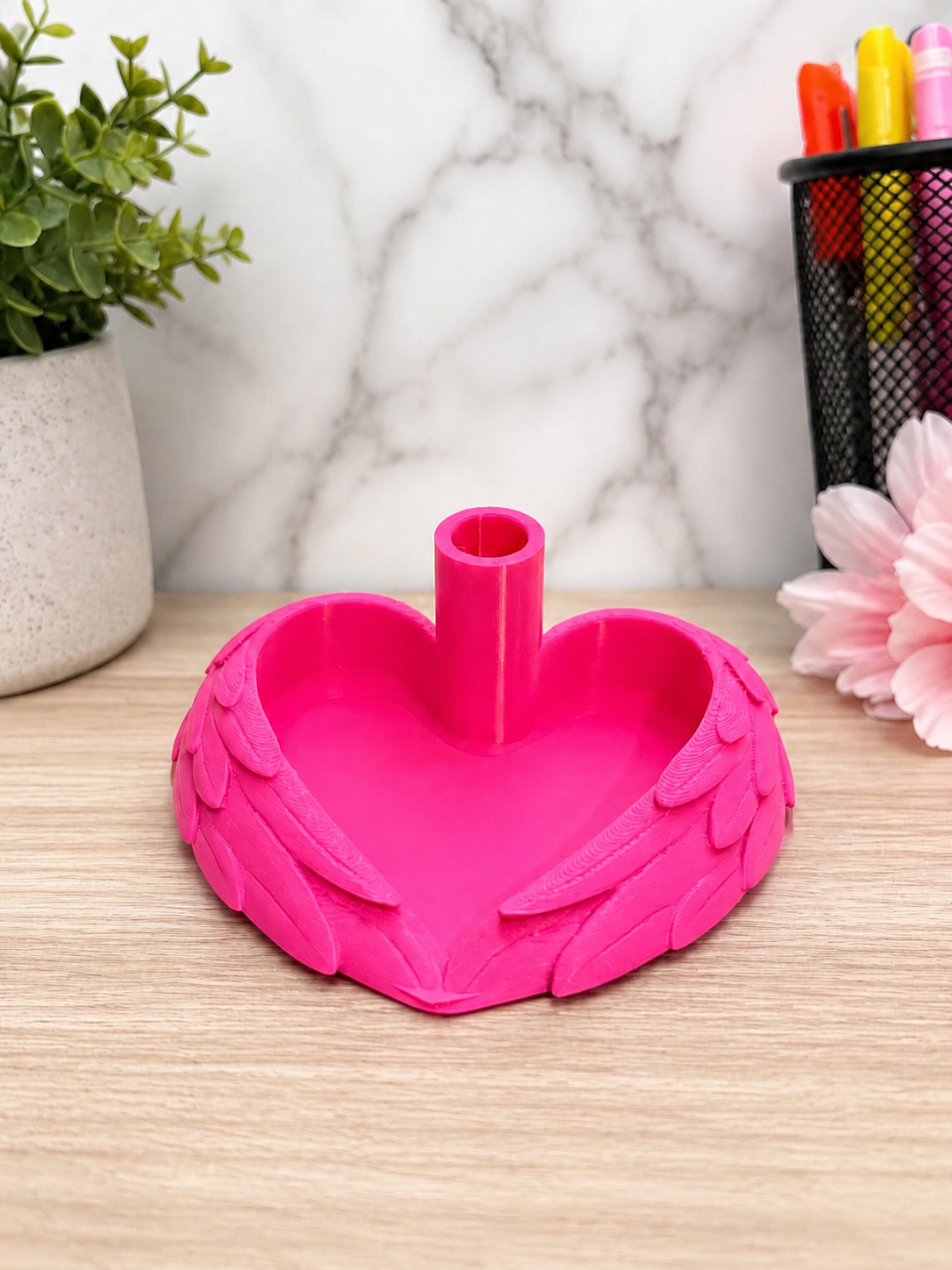 Angel Wings Pen Stand & Bead Tray - blue