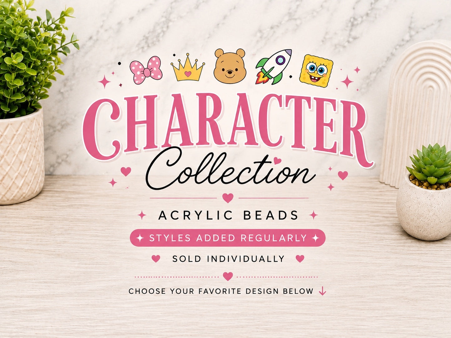 Character Collection | Acrylic Beads | Choose Your Design | Sold Individually