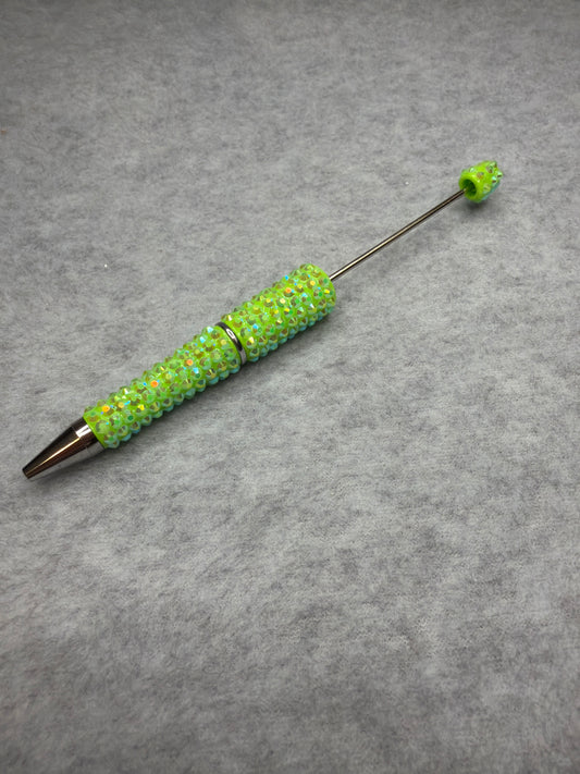 Rhinestone Sparkle Pens - Electric Kiwi Glam