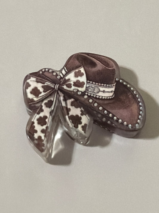Flowers and Bows Acrylic Beads - cowgirl-bow-hat