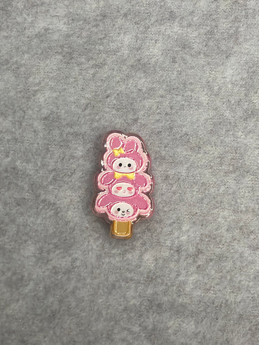 🎀 HK Character Acrylic Beads - Sweet Bunny Trio Pop
