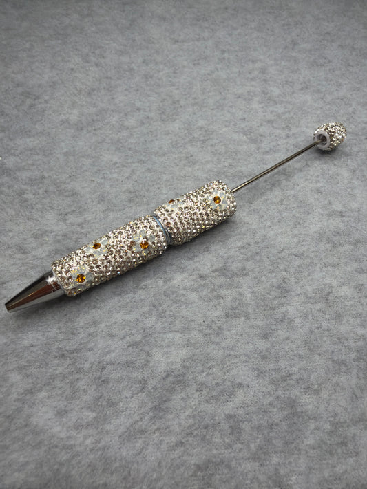 Daisy Crystal Pens - White Gold Daisy Spark