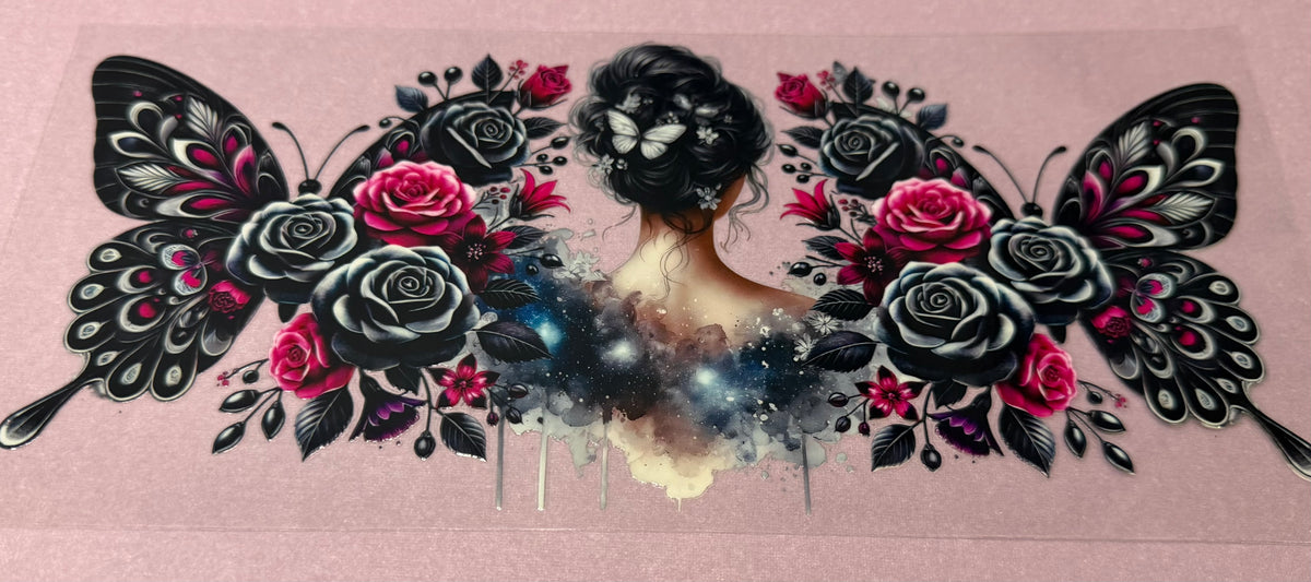 #101-Midnight Rose Butterfly 🖤🌹🦋