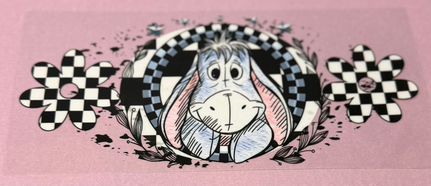 #64-Blue Donkey Checkered