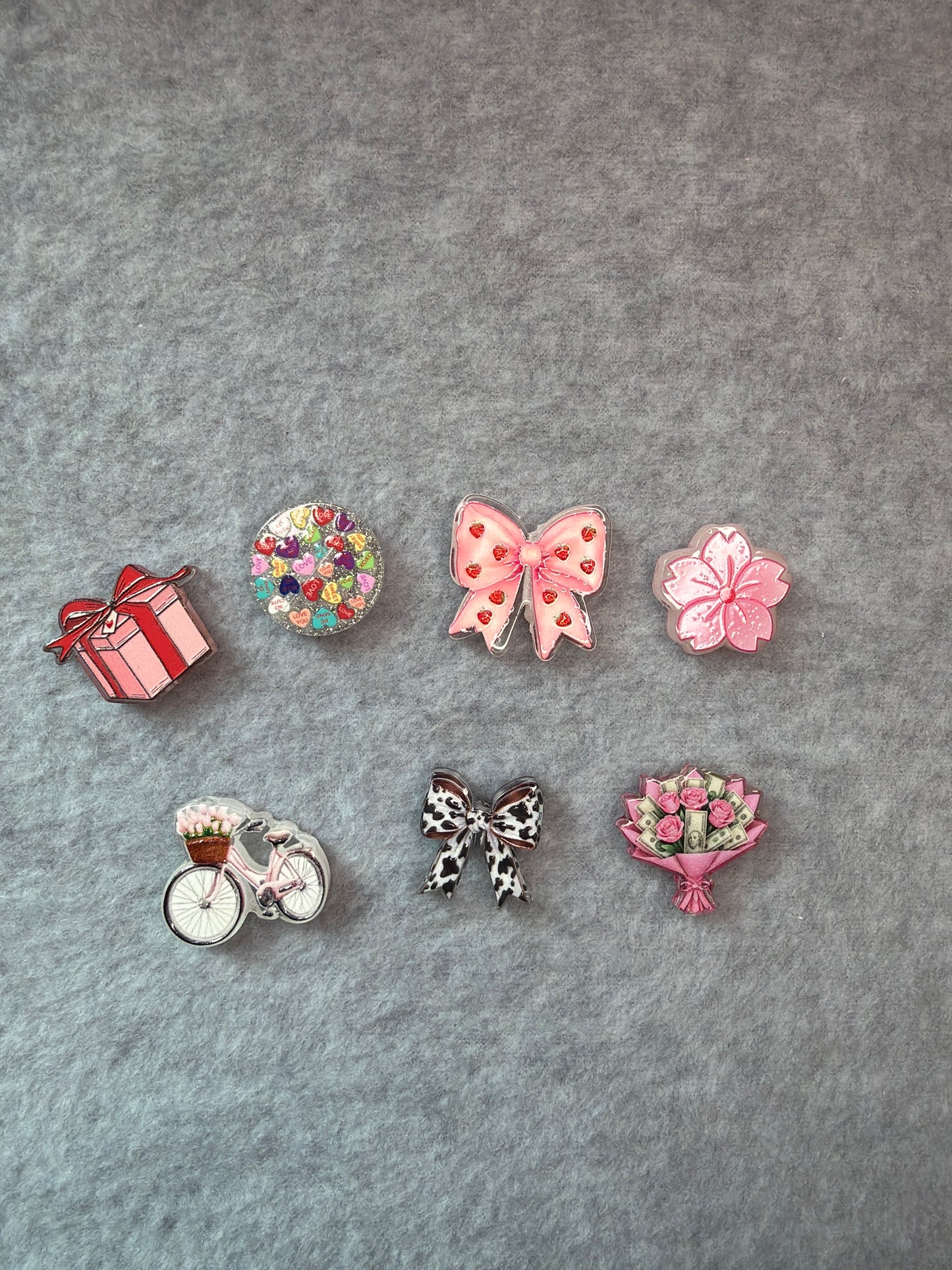 Flowers and Bows Acrylic Beads