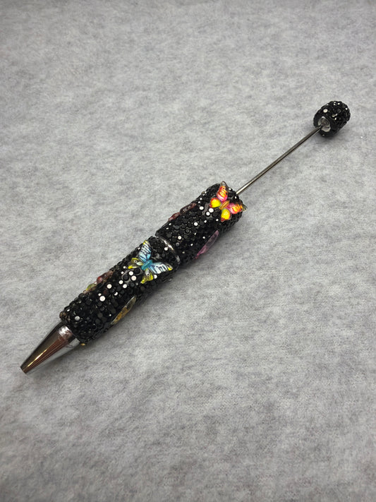 Enchanted Charm Rhinestone Pens - Midnight Butterfly Sparkle Pen