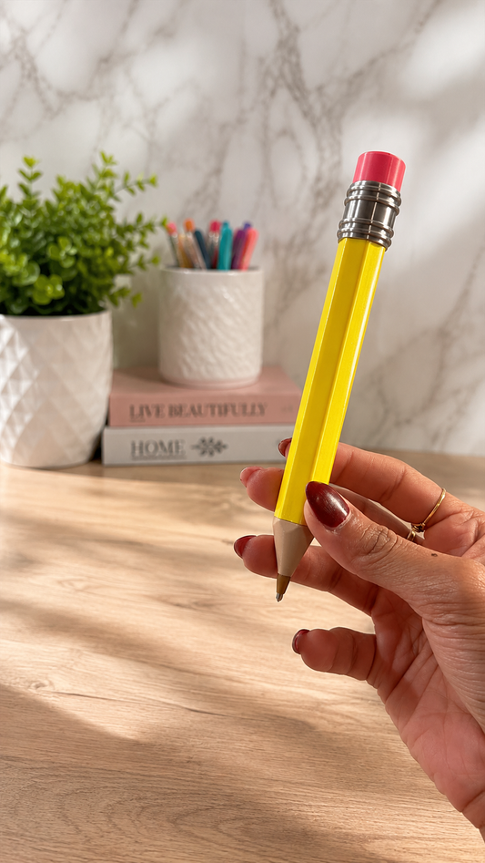 Jumbo Pencil Pen | Giant Refillable Writing Pen | Personalized Teacher Gift