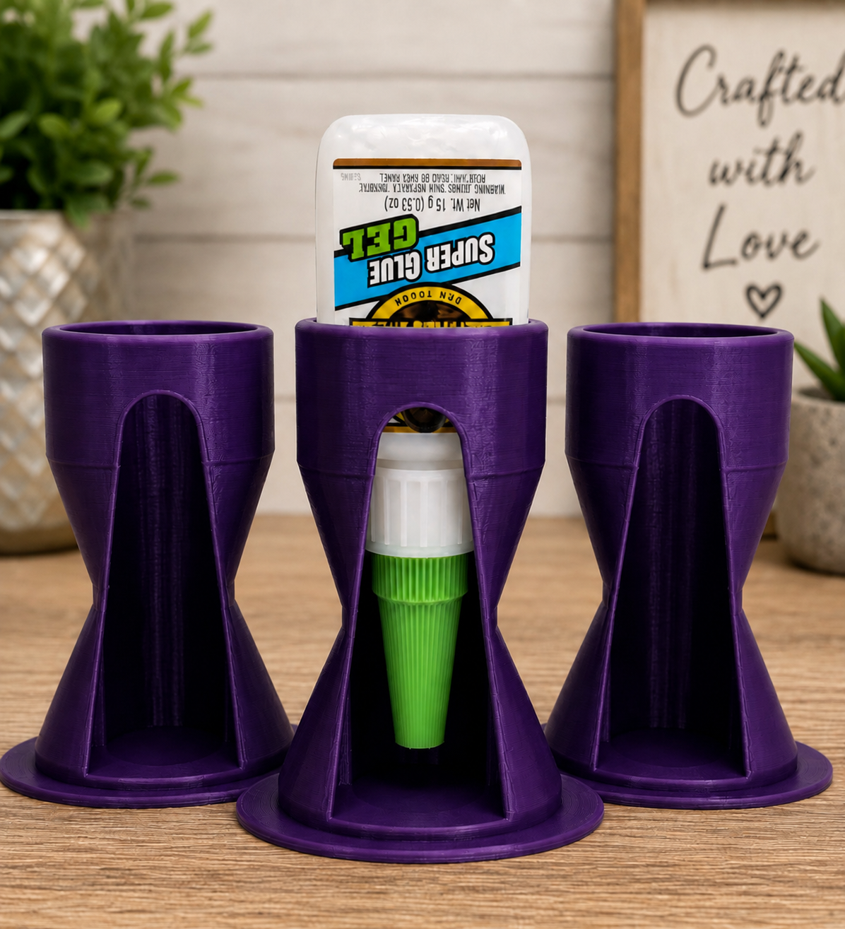 GluePal™ Upside Down Glue Holder | Round Craft Glue & Super Glue Gel Holder | 3D Printed Craft Tool | Mama on a Budget