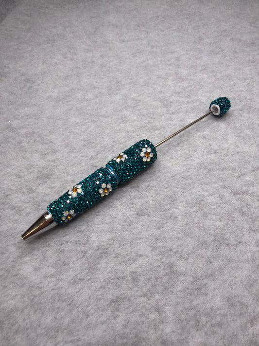Daisy Crystal Pens - Teal Daisy Glam