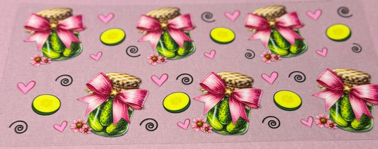#70-Pink Bow pickle 🥒