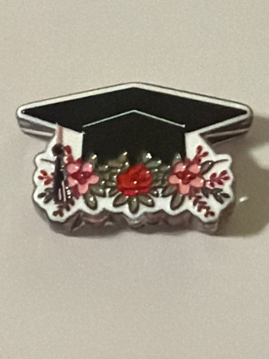 Flowers and Bows Acrylic Beads - floral-graduation-cap