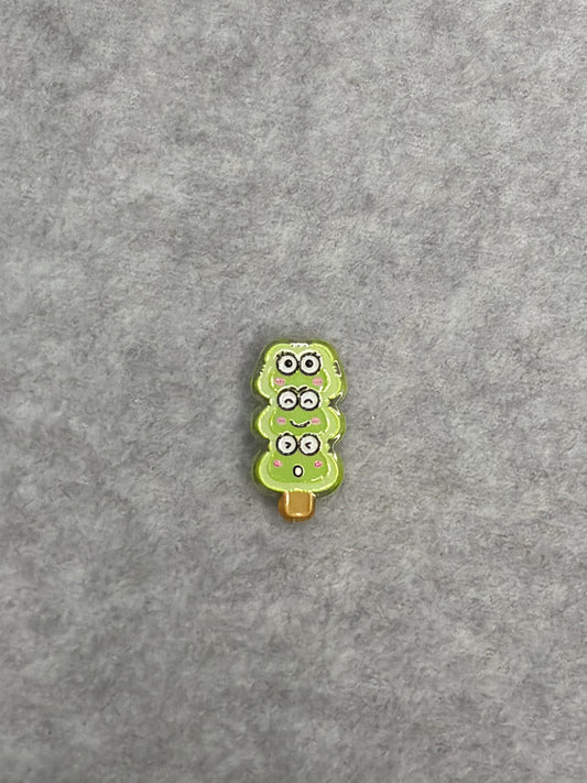 🎀 HK Character Acrylic Beads - Green Frog Trio Pop