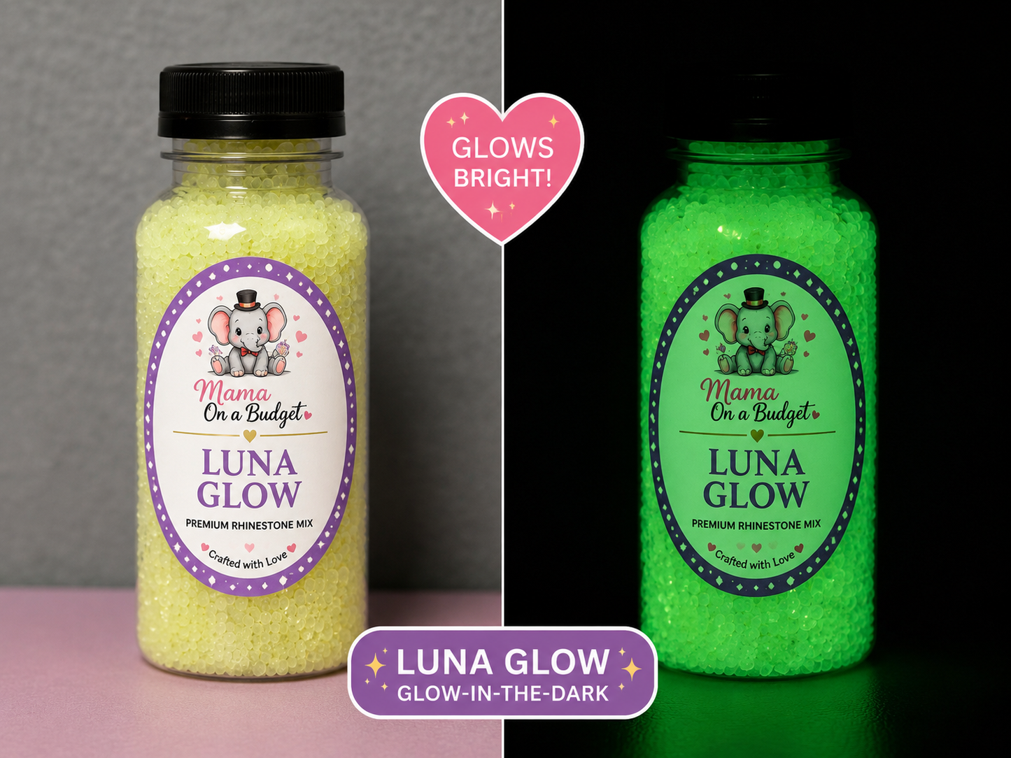 Glow in the Dark Collection | 3mm Snowglobe Rhinestones
