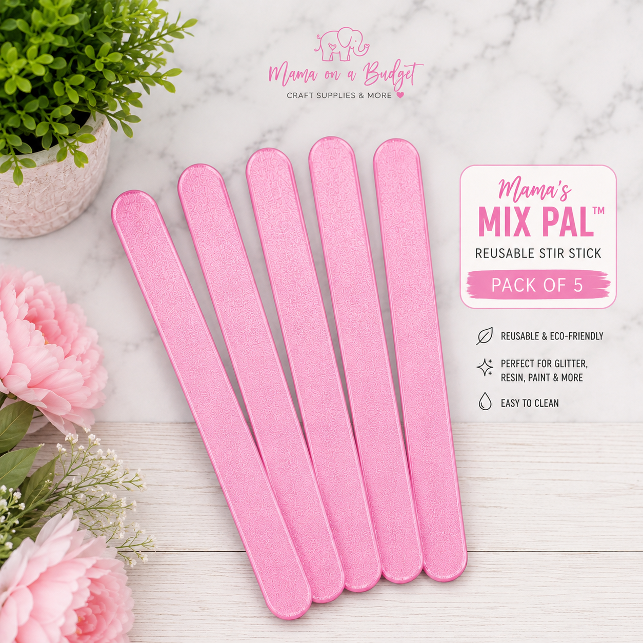 Mama’s Mix Pal™ | Reusable Stir Stick for Snowglobe Tumblers & Crafts