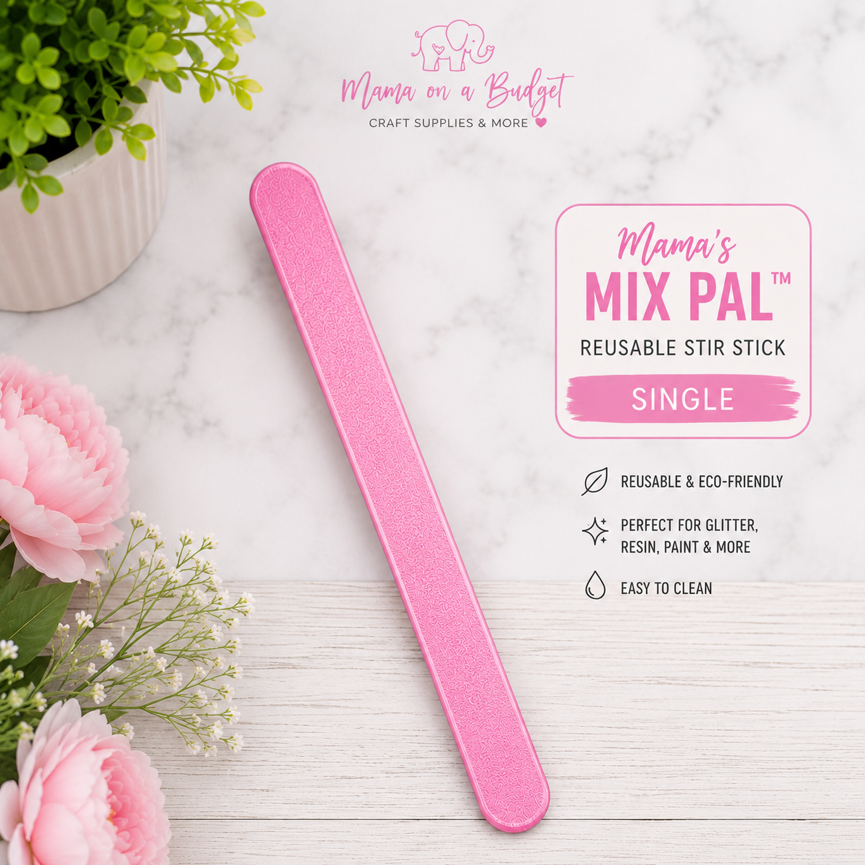 Mama’s Mix Pal™ | Reusable Stir Stick for Snowglobe Tumblers & Crafts