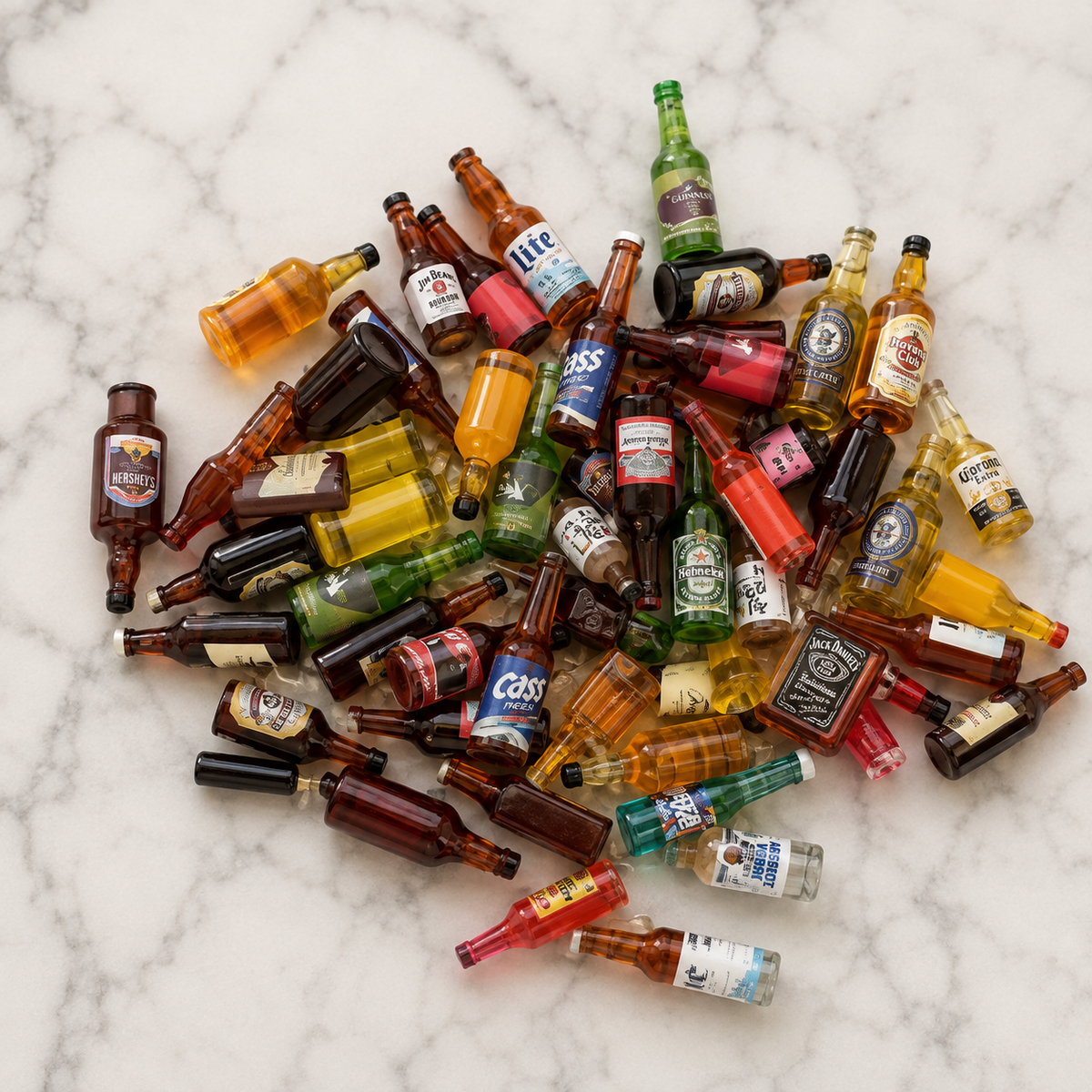 Mini Drink Bottle Cup Decor – Set of 5