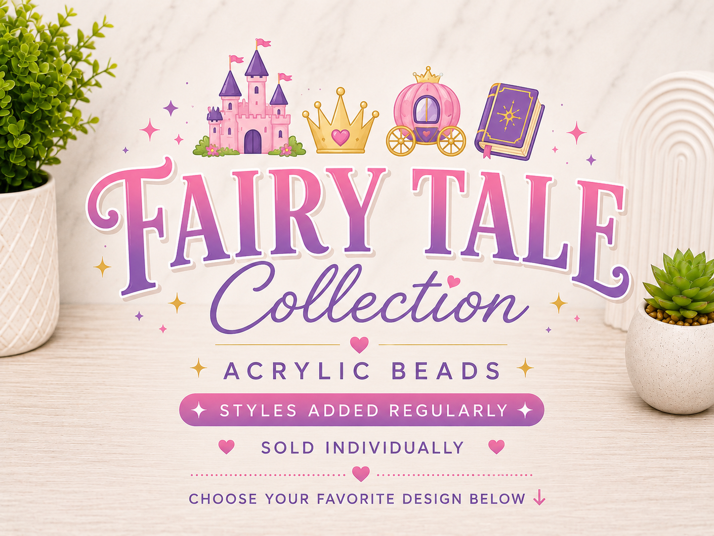 Fairytale Collection | Acrylic Beads | Choose Your Design | Sold Individually