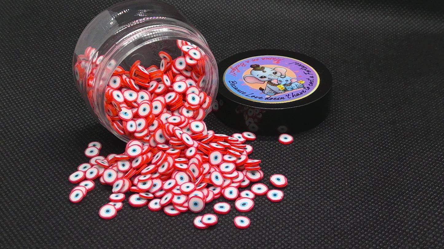 Poly Clay Evil Eye Red